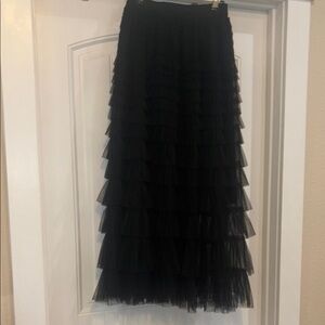 Elegant Black Tiered Skirt